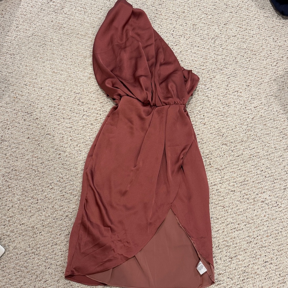 Do + Be Mauve One-Shoulder Dress Medium NWT
